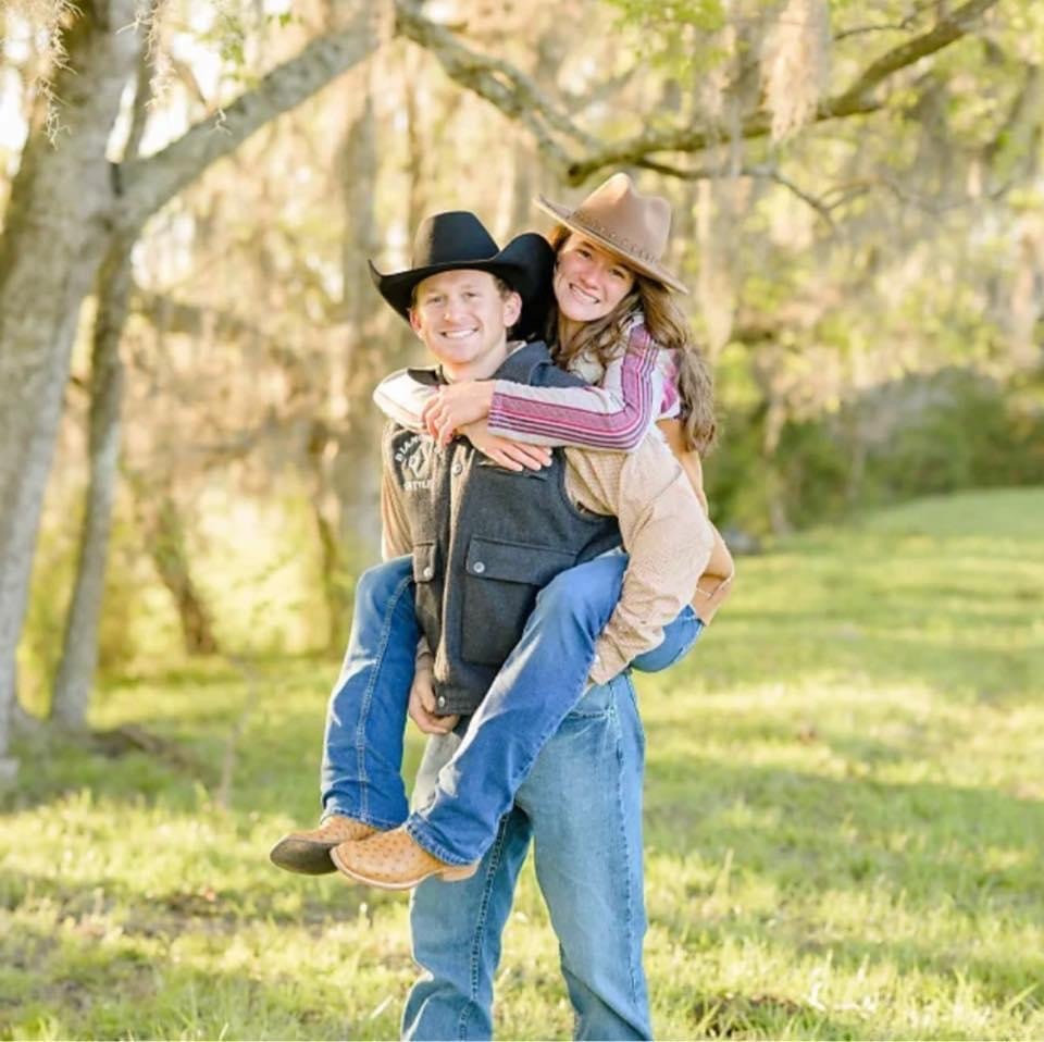 Dalton and Sydney smiling at the camera at Diamond D Ranch