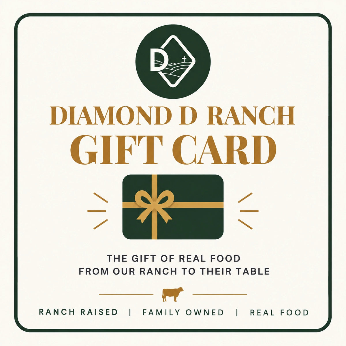 A square gift card from Diamond D Ranch