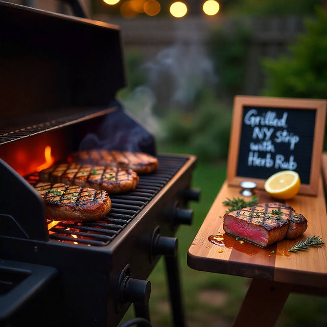 Grilled NY Strip with Lemon Herb Rub Recipe