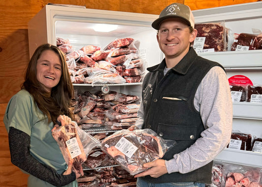 Sydney and Dalton Storing Beef at Diamond D Ranch