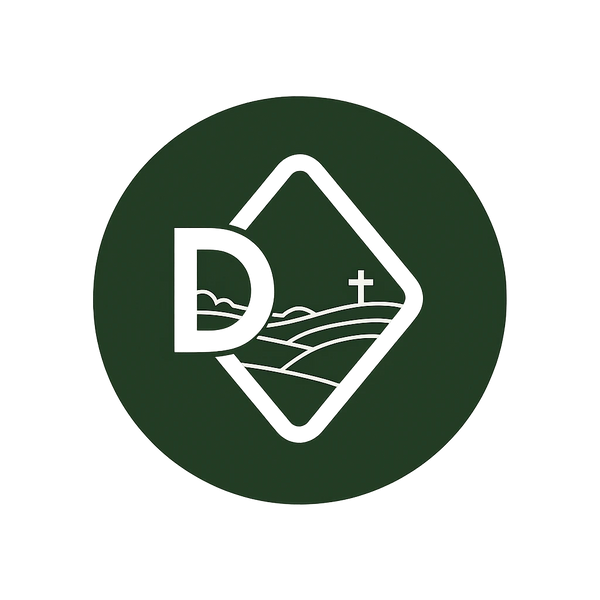 Logo of Diamond D Ranch, surrounded by a green circle on a black background.