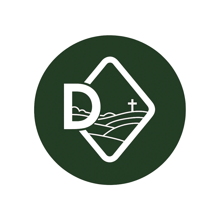 Logo of Diamond D Ranch, surrounded by a green circle on a black background.