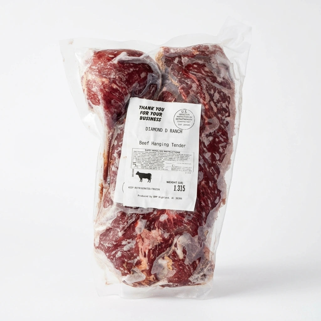 Hanger steak in a white background