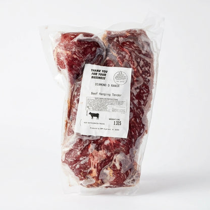 Hanger steak in a white background