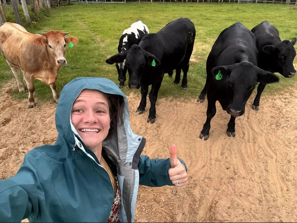 Sydney Dicks with the herd at Diamond D Ranch